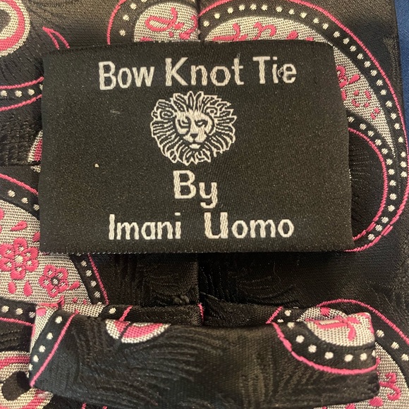 IMANI UOMO 100% silk Ties Lot of 2 Bow Knot Tie Handmade - Picture 4 of 7